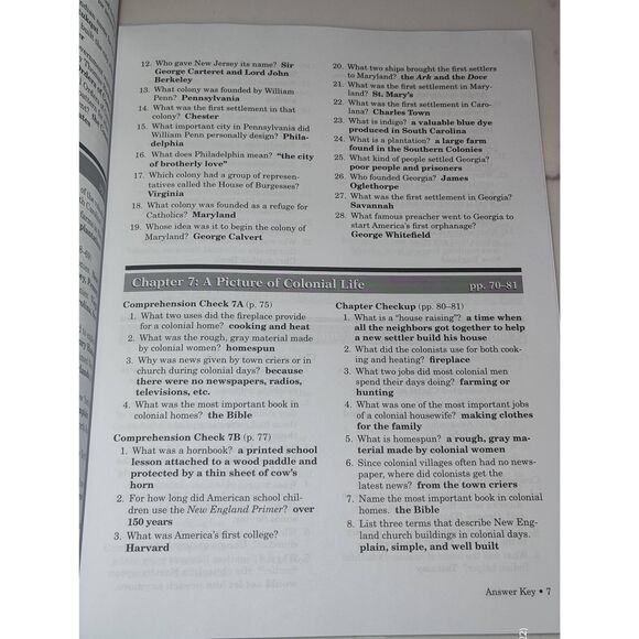 Abeka "The History of Our United States Answer Key to Text Questions" (Fourth Ed - Picture 4 of 4